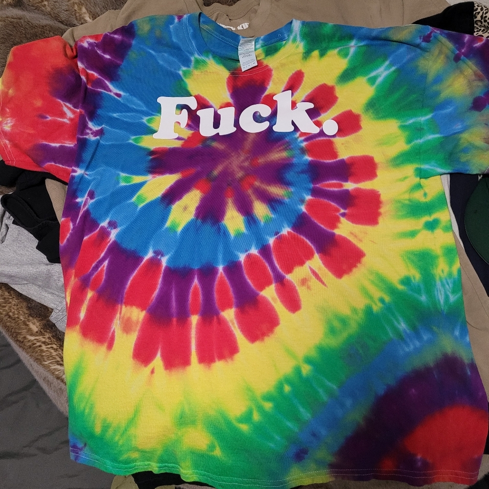 tye-dye profanity shirt